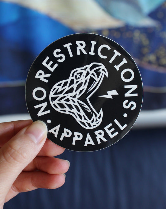No Restrictions Premium Vinyl Sticker | Ready-to-Ship - No Restrictions Apparel